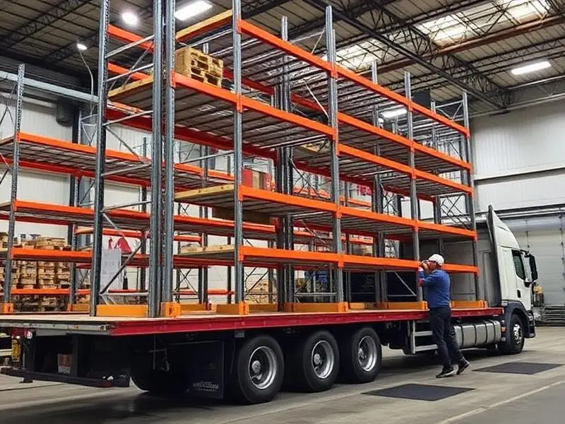 Pallet racking being dismantled for relocation